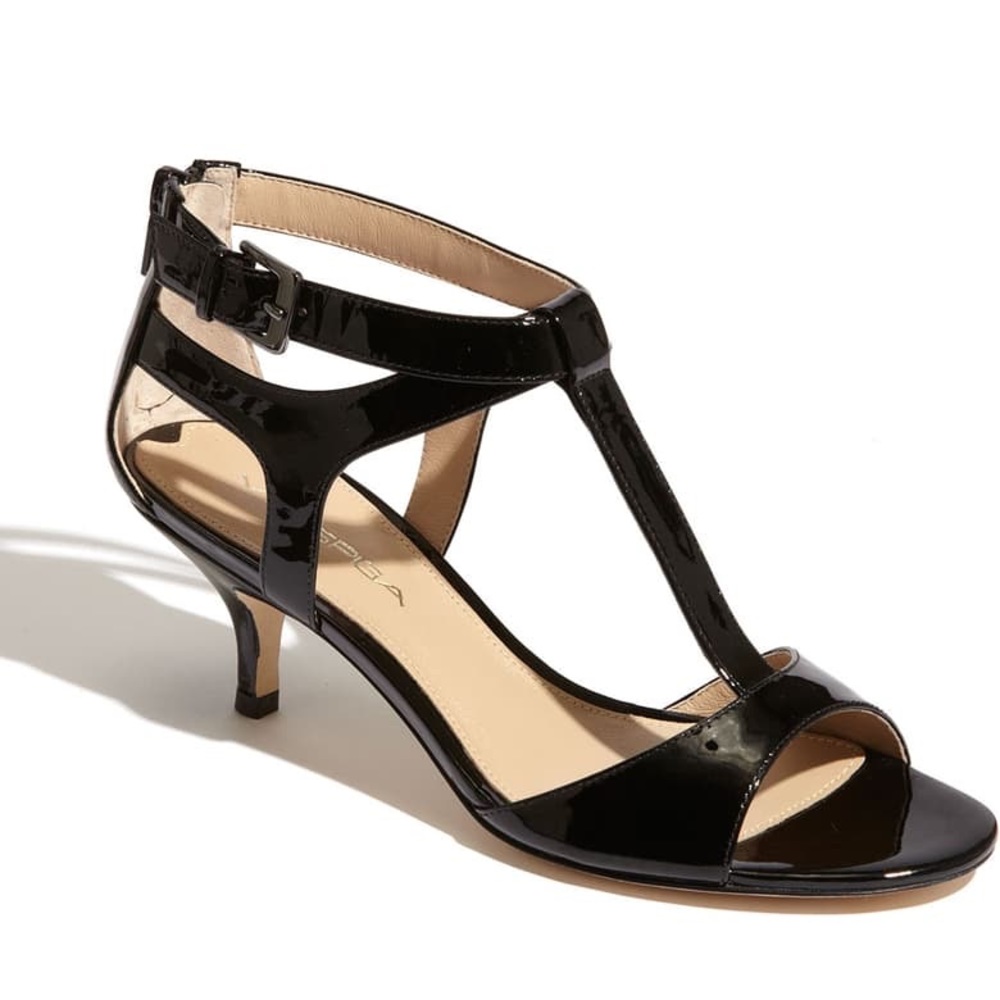 Via Spiga Strappy Narrow Patent Leather Heels